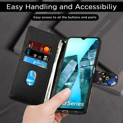 iQOO Z9 Lite 5G/Vivo T3 Lite 5G/Vivo Y18/Y18e/Y03 wallet flip cover in black flower by Pikkme – photo 7
