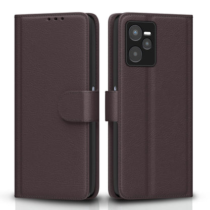 Pikkme coffee Wallet mobile flip cover for Realme C35