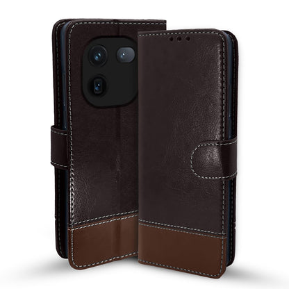 Pikkme coffee & brown Magnetic flip cover for iQOO 12 5G