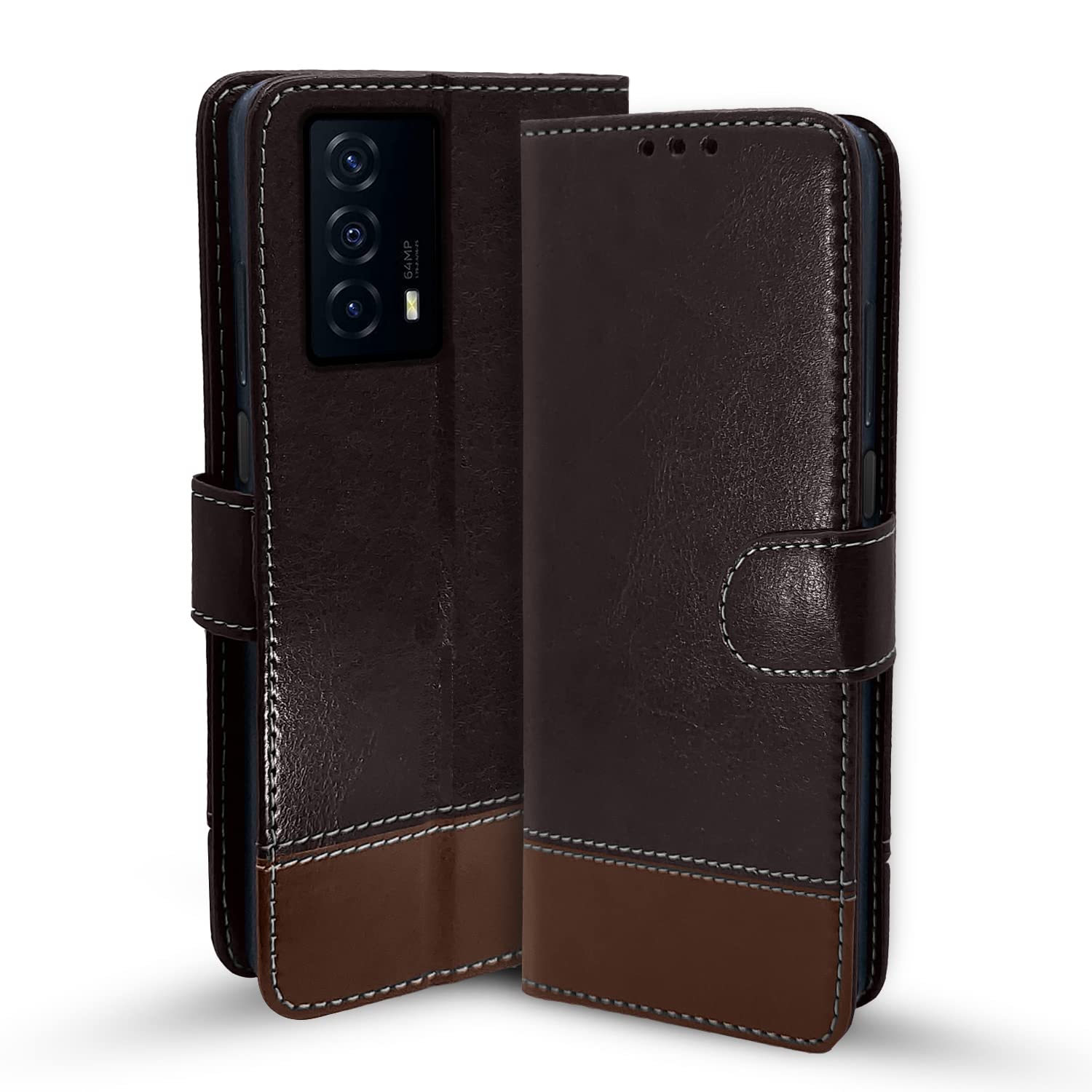 Coffee & brown flip cover for iQOO Z5 5G – Pikkme