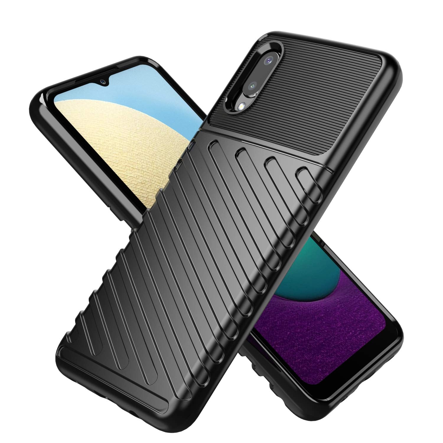 Samsung M02 phone cover in black by Pikkme