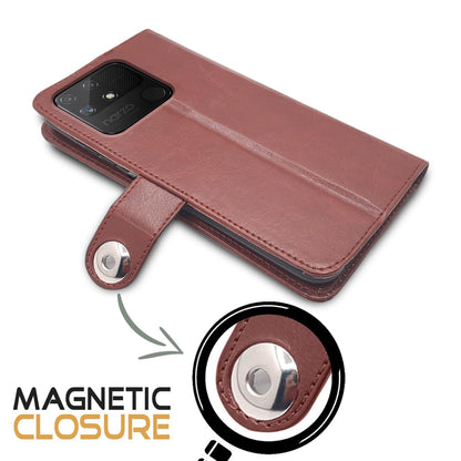 Pikkme brown wallet flip cover for Realme Narzo 50A – photo 4