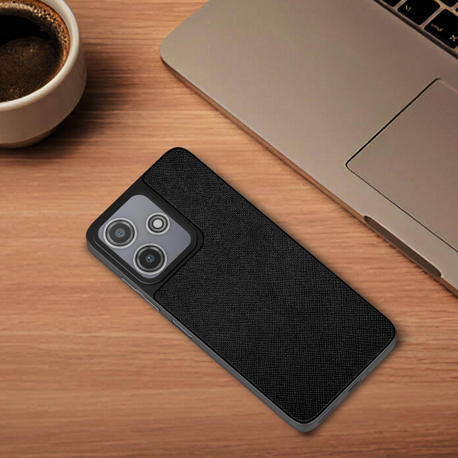 Pikkme Redmi 12 5G / 4G / Poco M6 Pro 5G Indian Leather Back Cover (Black)