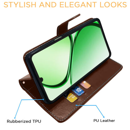 Pikkme brown & coffee Magnetic wallet flip cover for Realme C63 4G – photo 3