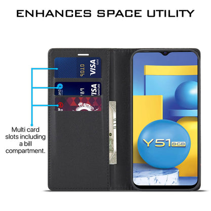 Vivo Y51 Wallet wallet flip cover in black by Pikkme – photo 3