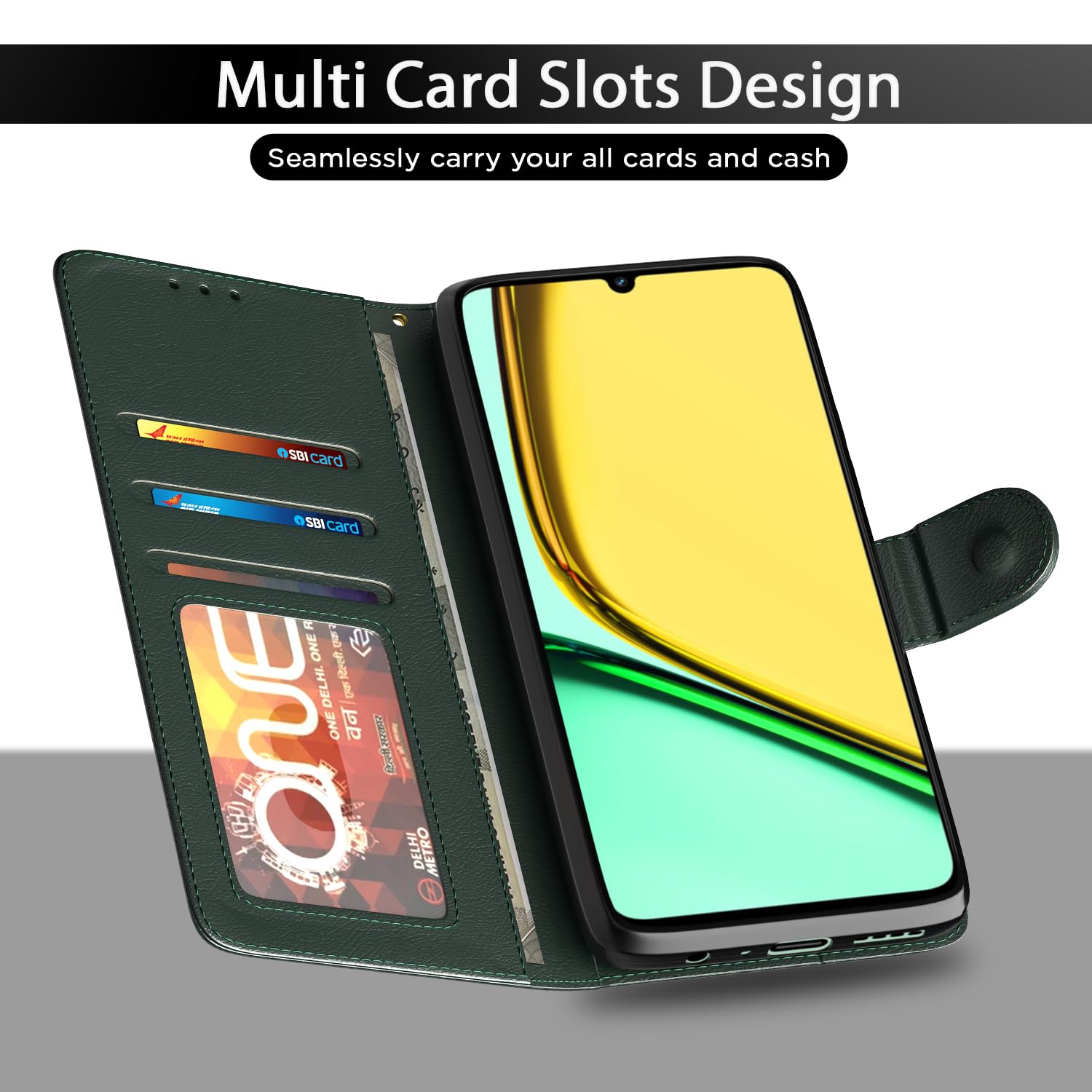 Pikkme green Wallet flip cover for Realme C61/Narzo N61 – photo 5