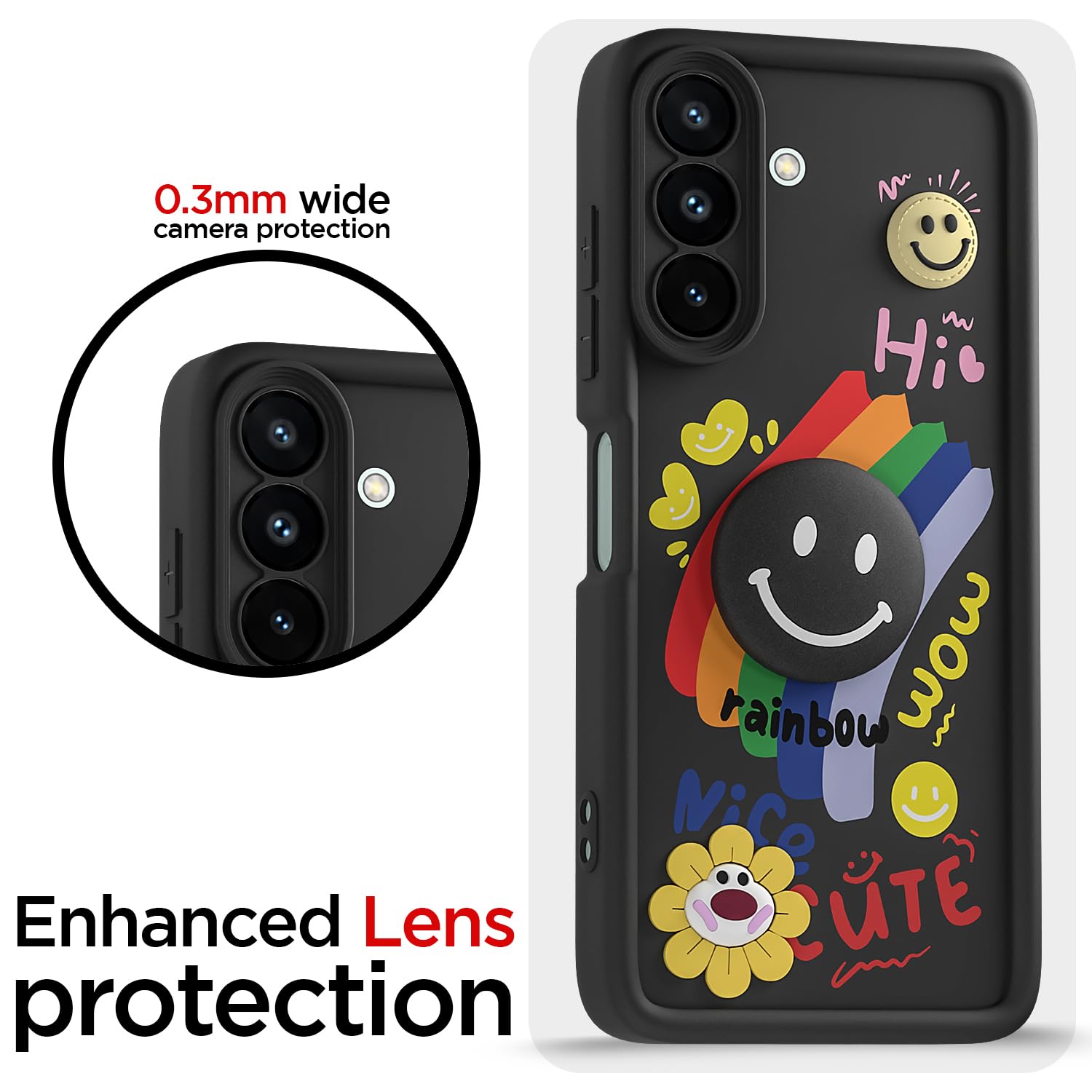 Pikkme black Smile Rainbow mobile back cover for Samsung A27/M47 5G – photo 5