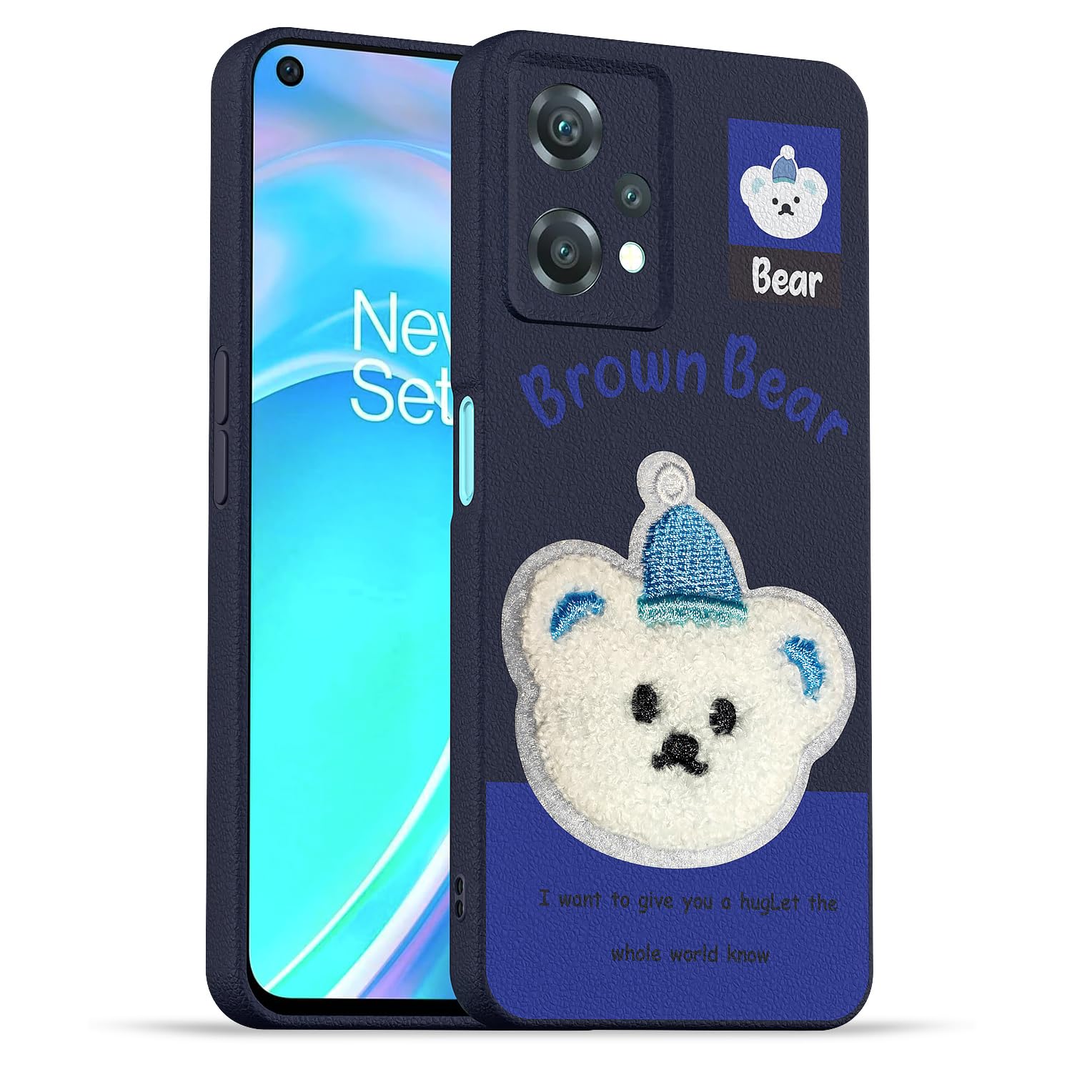 Pikkme blue Plush Patch phone cover for OnePlus Nord CE 2 Lite 5G