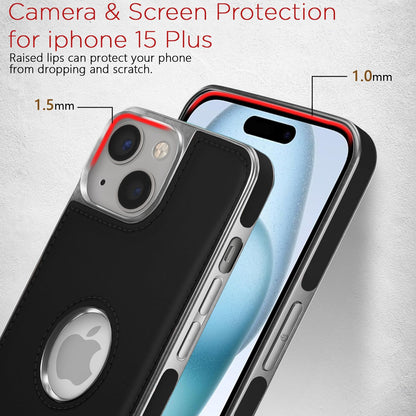 Pikkme black Leatherback mobile back cover for iPhone 15 Plus – photo 4