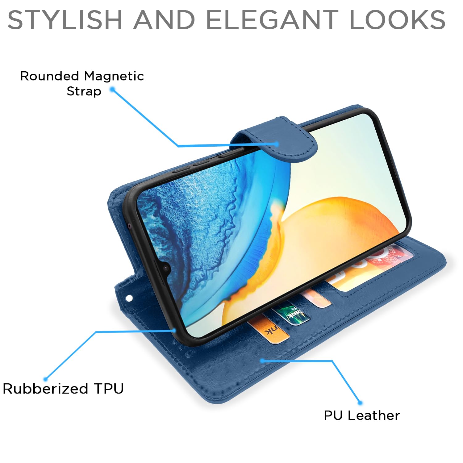 Pikkme blue mobile flip cover for Vivo V20 Pro – photo 3