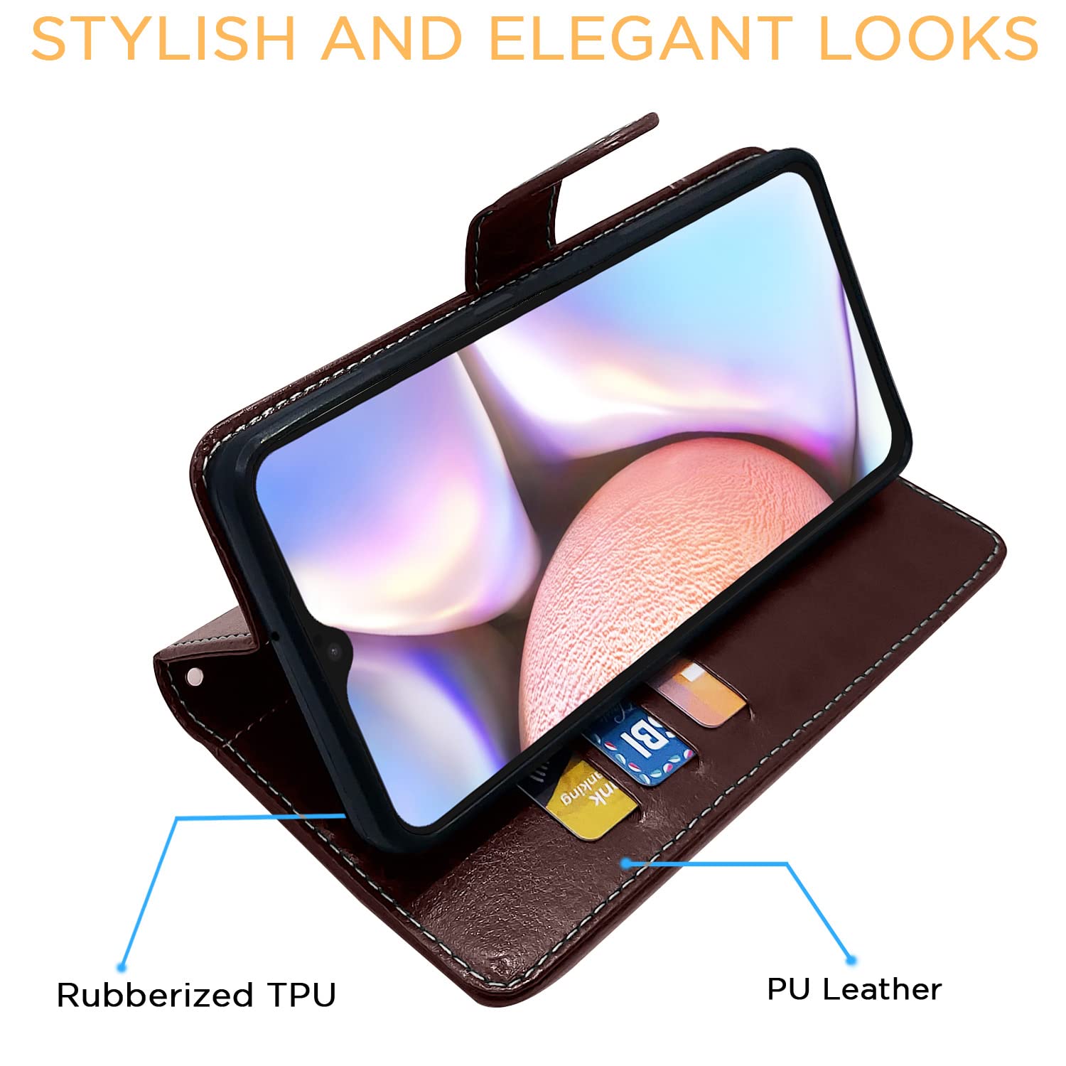 Samsung A10s Magnetic flip cover in coffee & brown by Pikkme – photo 5