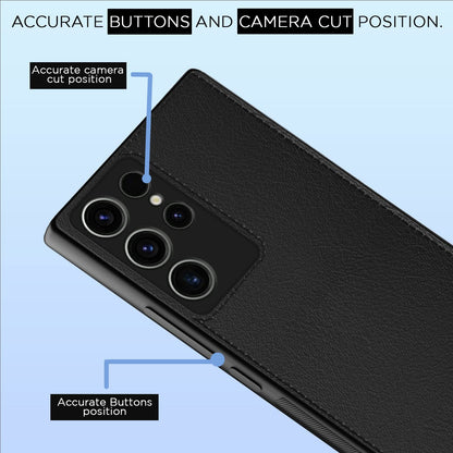 Pikkme Samsung Galaxy S23 Ultra 5G Leatherback Back Case | Black