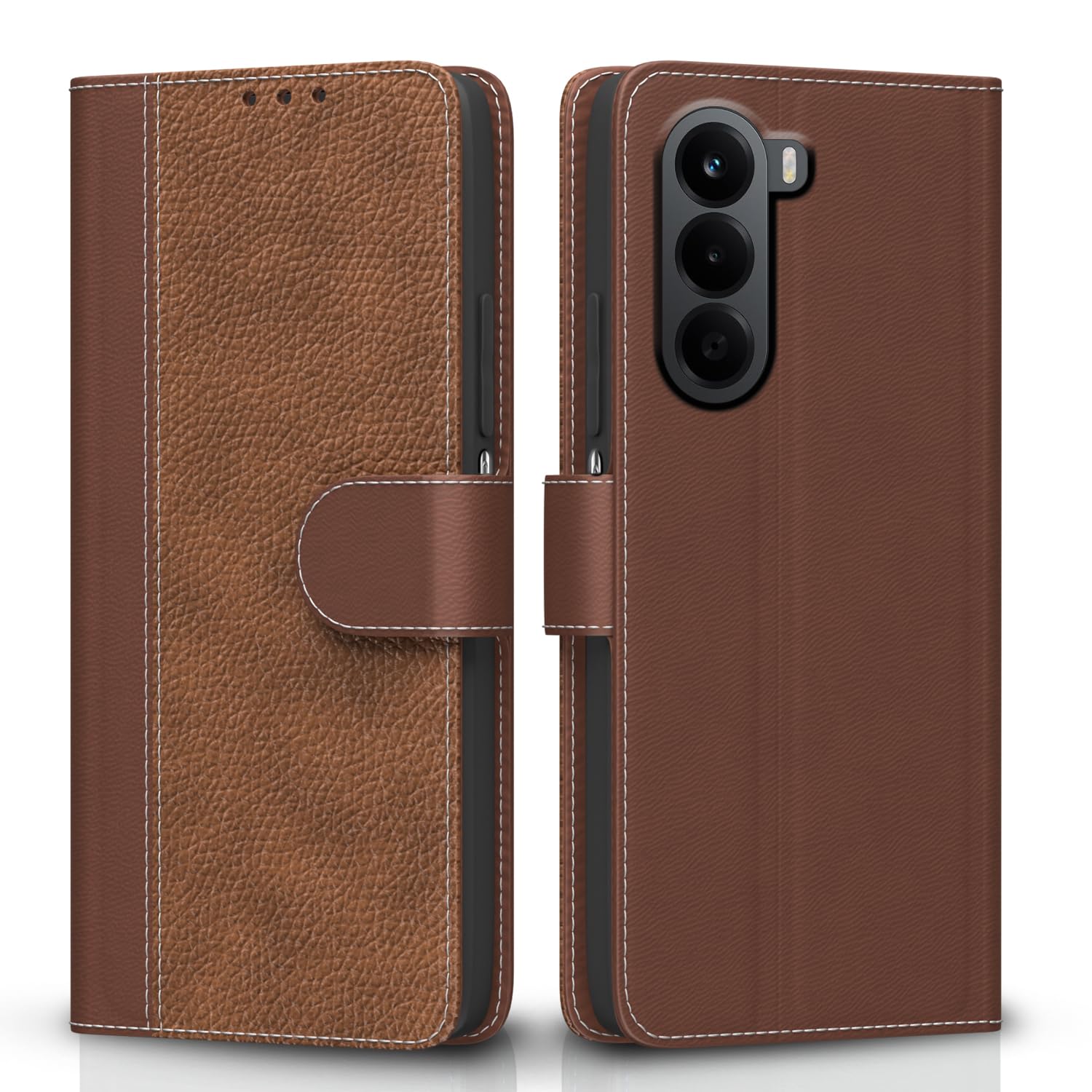 Pikkme tan Wallet wallet flip cover for OnePlus Nord CE 6 Lite 5G