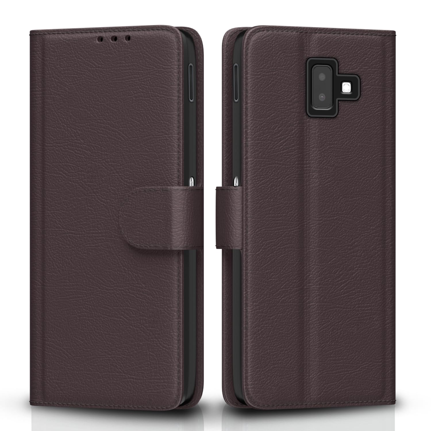 Samsung J6 Plus Wallet mobile flip cover in coffee by Pikkme