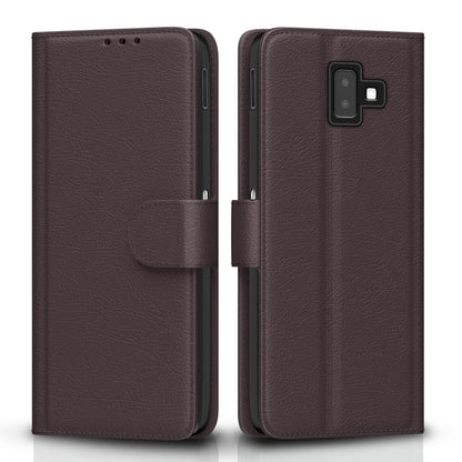 Samsung J6 Plus Wallet mobile flip cover in coffee by Pikkme