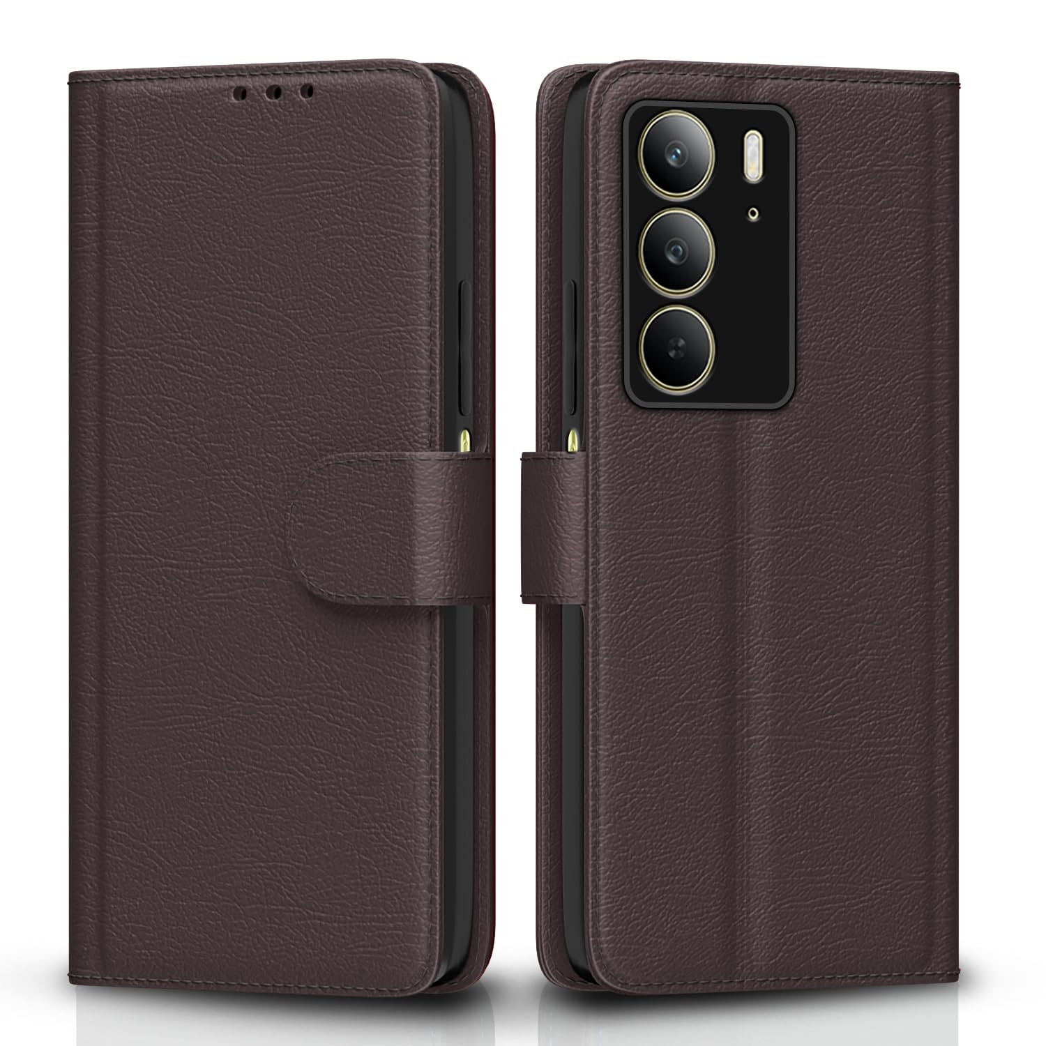 Realme C75 flip cover in coffee by Pikkme