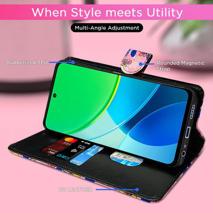Pikkme Vivo Y19s Wallet pink flower flip cover – photo 5