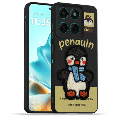 Black Plush Patch mobile cover for Moto Edge 60/Edge 60 Fusion 5G – Pikkme