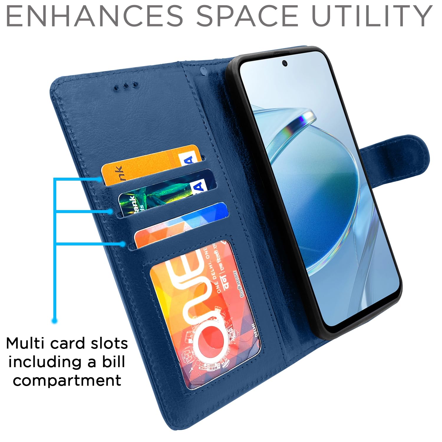 Pikkme blue Wallet wallet flip cover for Redmi 12 4G – photo 5