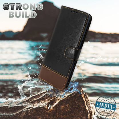 Pikkme black & brown Magnetic wallet flip cover for Samsung M04/F04/A04e – photo 2