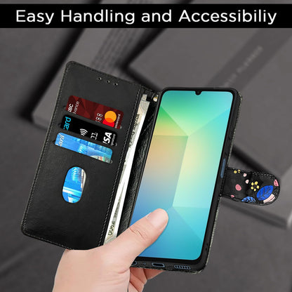 Pikkme Samsung A06 Wallet black flower wallet flip cover – photo 7