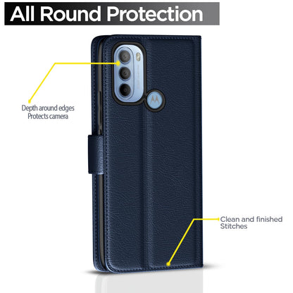 Pikkme Moto G31 blue wallet flip cover – photo 4