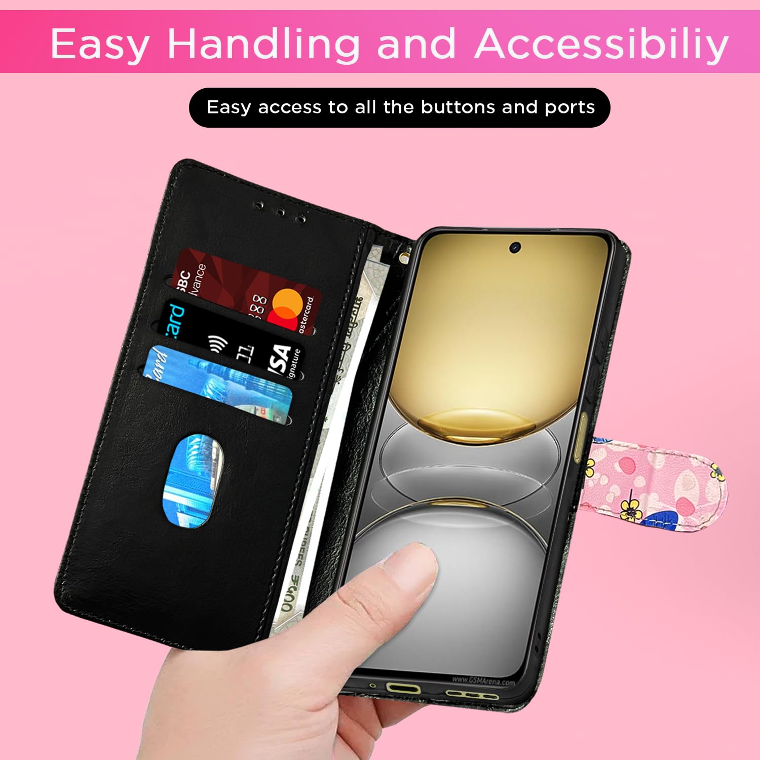 Realme C75 mobile flip cover in pink flower by Pikkme – photo 7