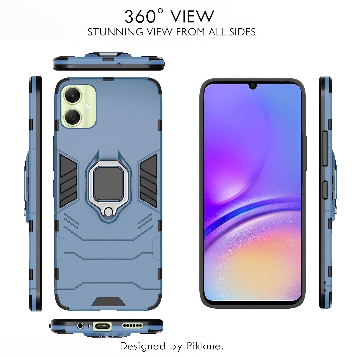 Pikkme Samsung Galaxy A05 / M05 / F05 D5 Tough Armor Back Cover | Blue