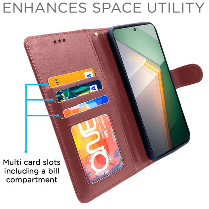 Brown Wallet flip case for iQOO 11 5G – Pikkme – photo 3