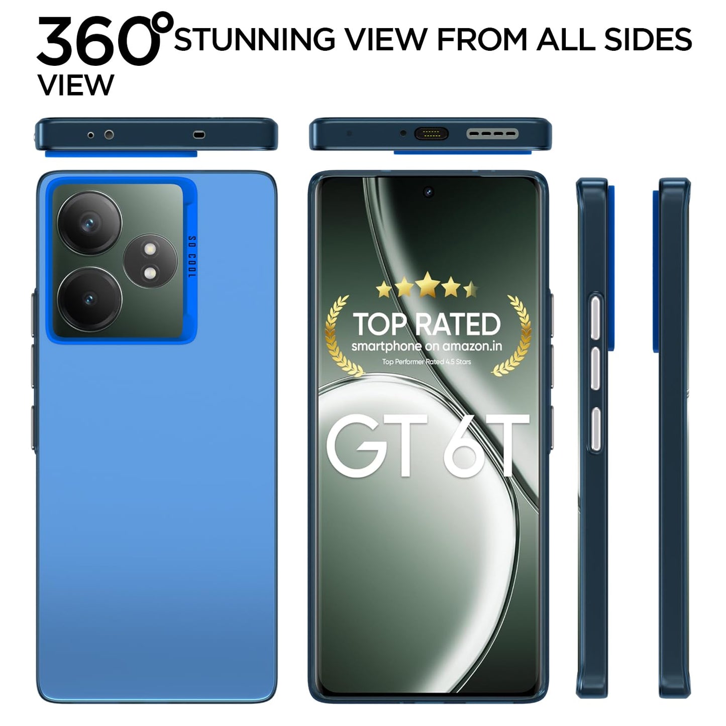 Pikkme Realme GT 6T 5G So Cool Matte Finish Back Cover (Blue)