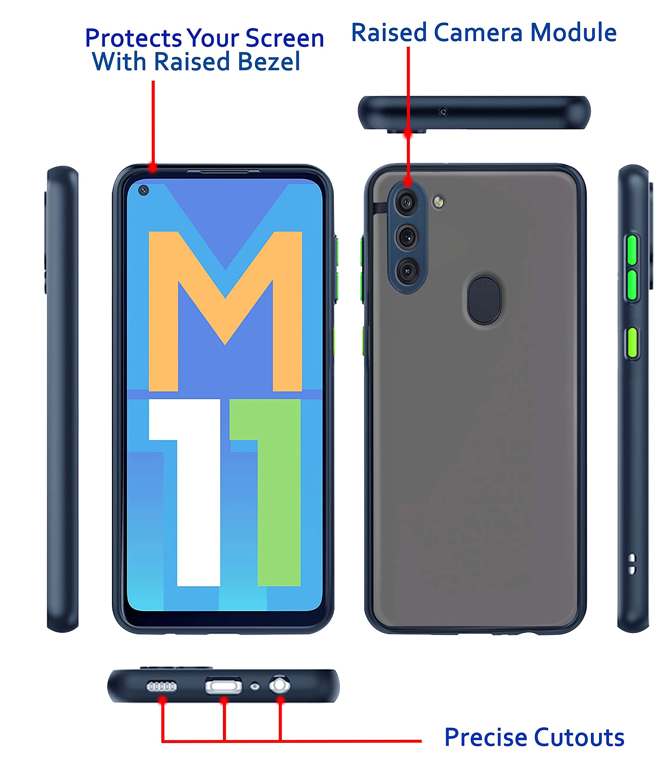 Blue Matte back cover for Samsung M11 – Pikkme – photo 3