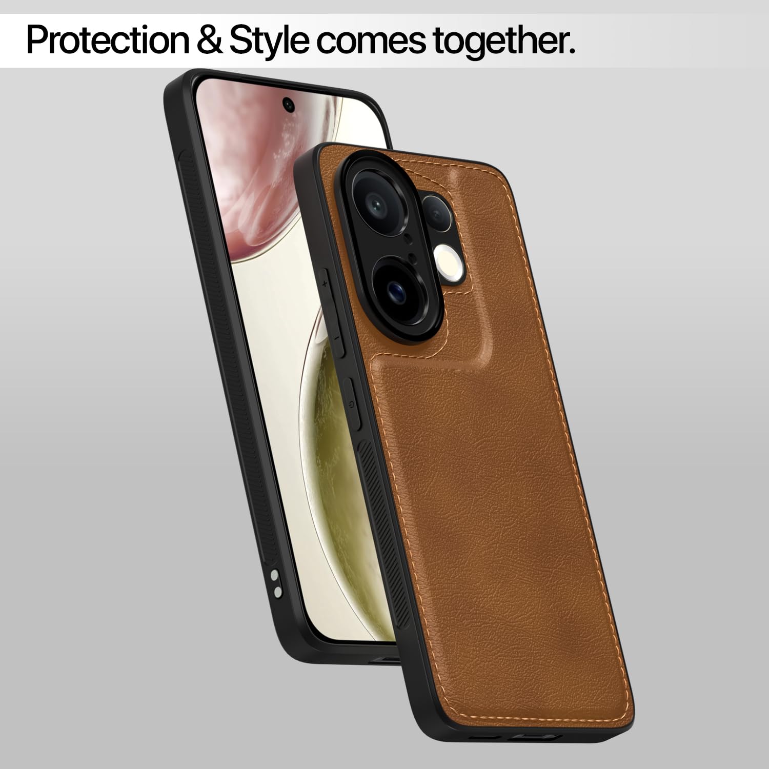 Vivo X200 FE 5G mobile back cover in brown by Pikkme – photo 7