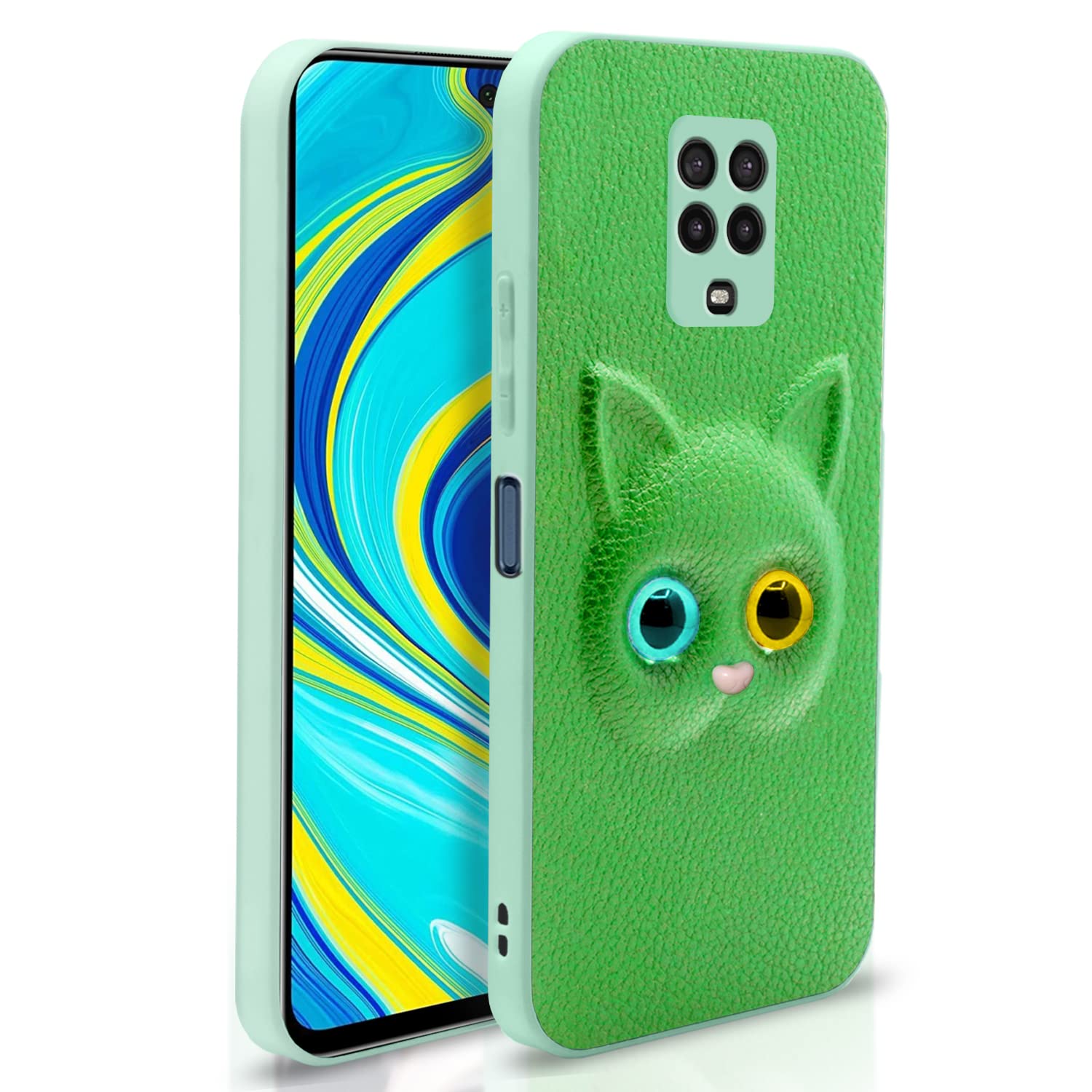 Pikkme Redmi Note 10 Lite/Note 9 Pro/Note 9 Pro Max Cat green mobile cover