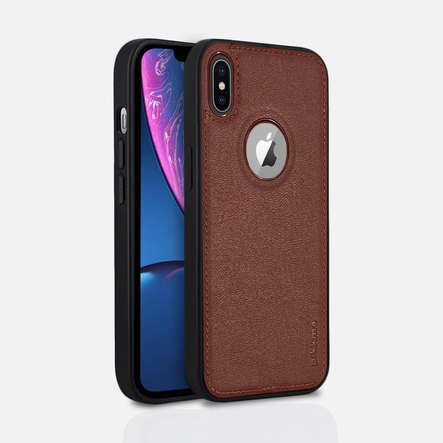 Pikkme iPhone X/XS Leather brown mobile back cover