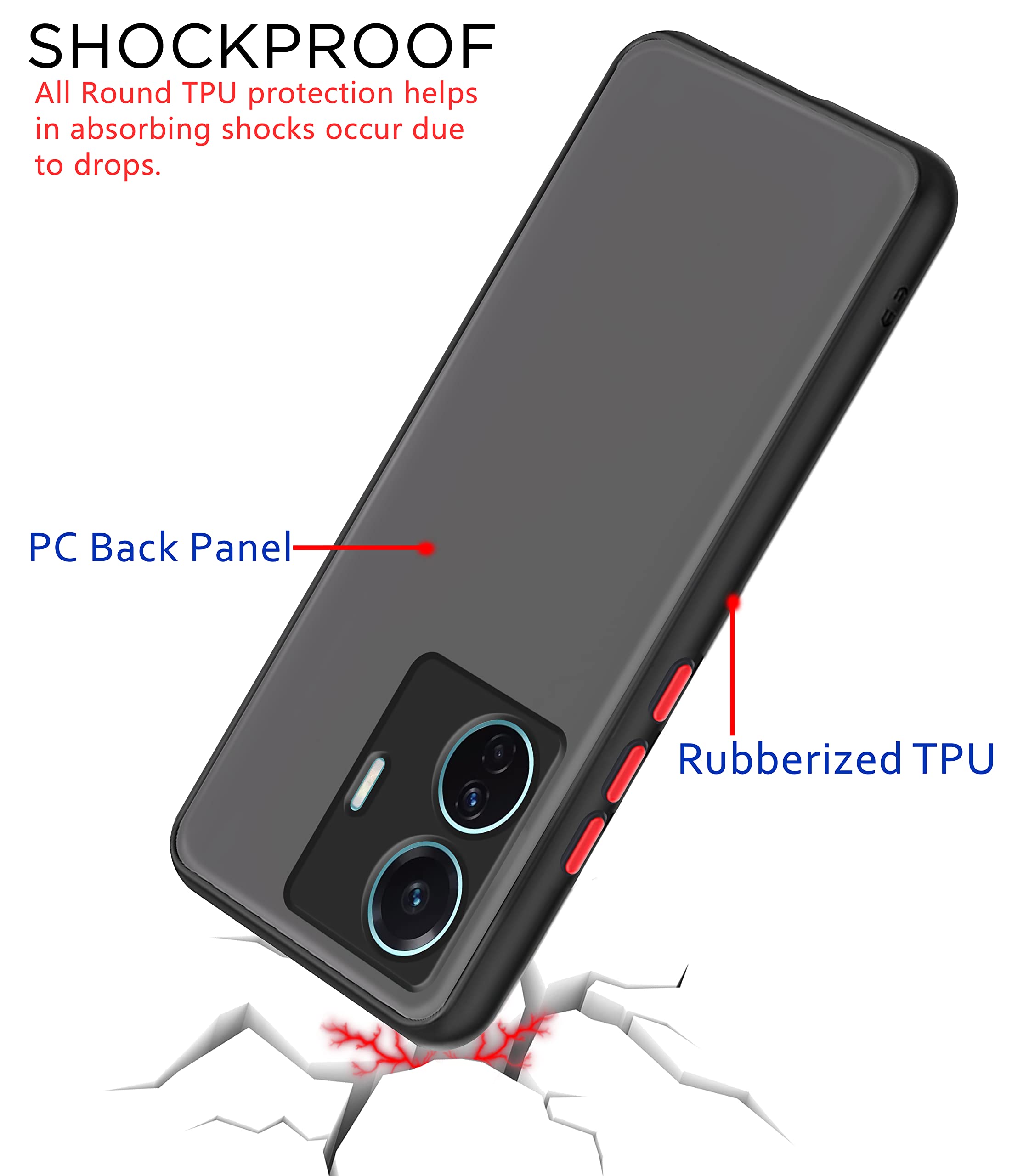 Pikkme black Hybrid mobile cover for Vivo T1 Pro/iQOO Z6 Pro 5G – photo 4