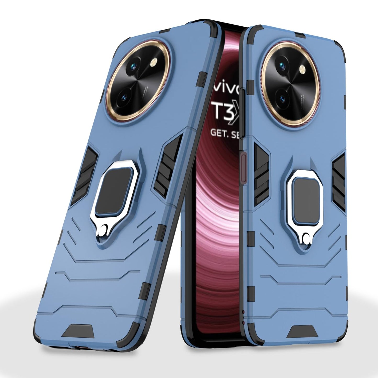 Pikkme Vivo Y200i 5G D5 Tough Armor Back Cover (Blue)