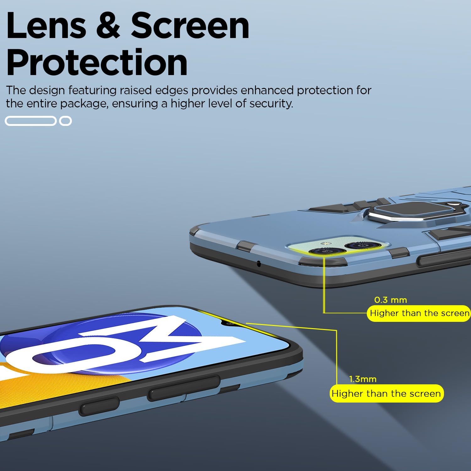 Pikkme Samsung Galaxy M04 / F04 / A04e D5 Tough Armor Back Cover | Blue