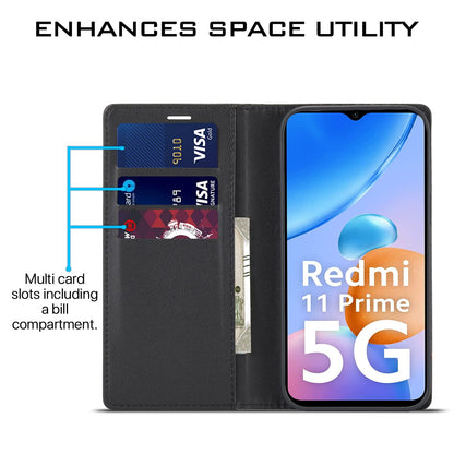 Pikkme Redmi 11 Prime 5G Wallet black flip case – photo 3
