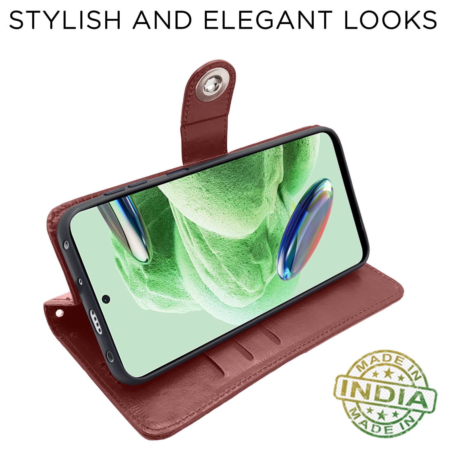 Pikkme brown flip cover for Poco X5/Redmi Note 12 5G – photo 5