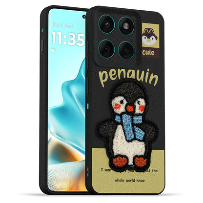 Pikkme black Plush Patch mobile back cover for Moto Edge 60 Pro 5G