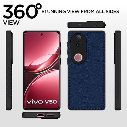 Pikkme Vivo V50 5G / V50e 5G Leather Back Case | Blue