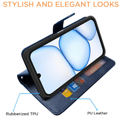 Pikkme navy & light blue wallet flip cover for Realme C100x – photo 3