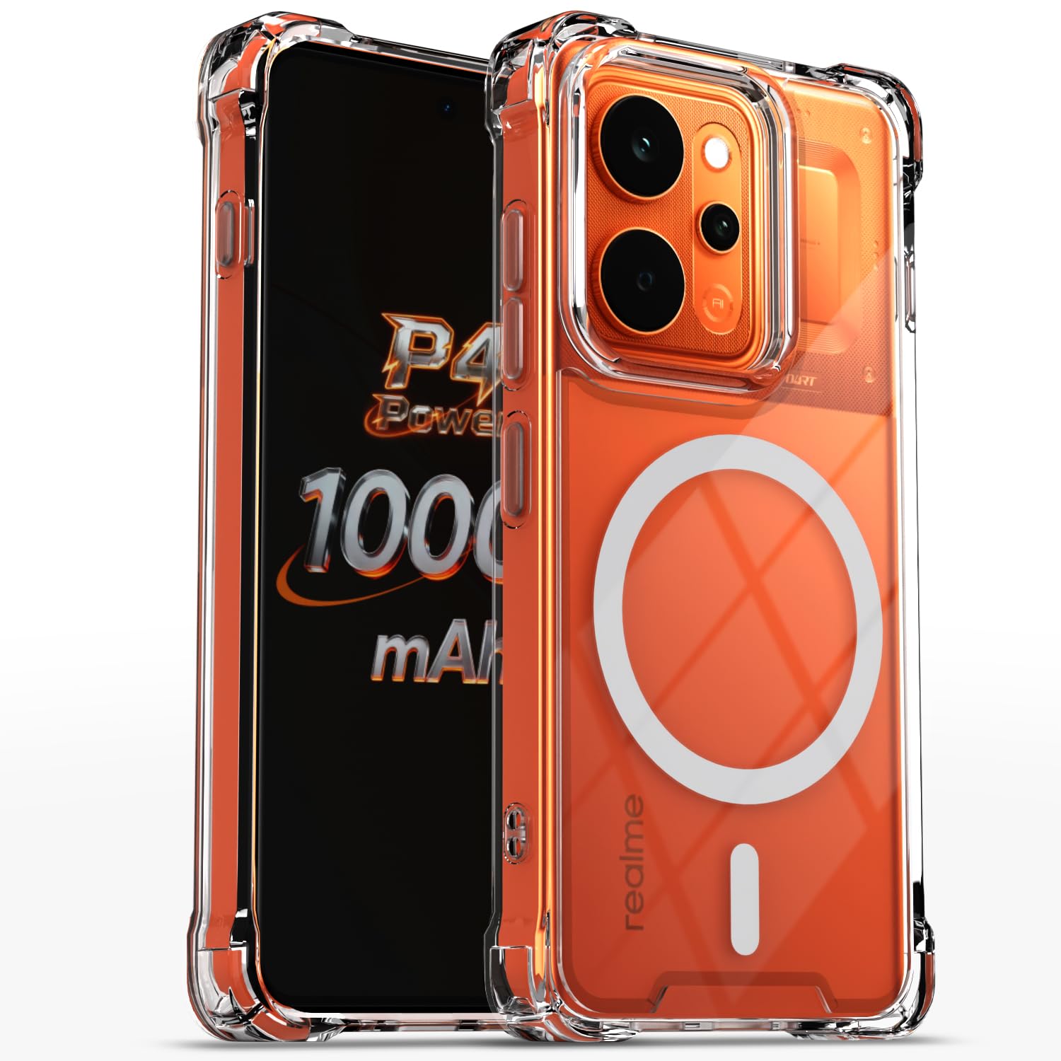 Transparent mag-safe mobile cover for Realme P4 Power 5G – Pikkme