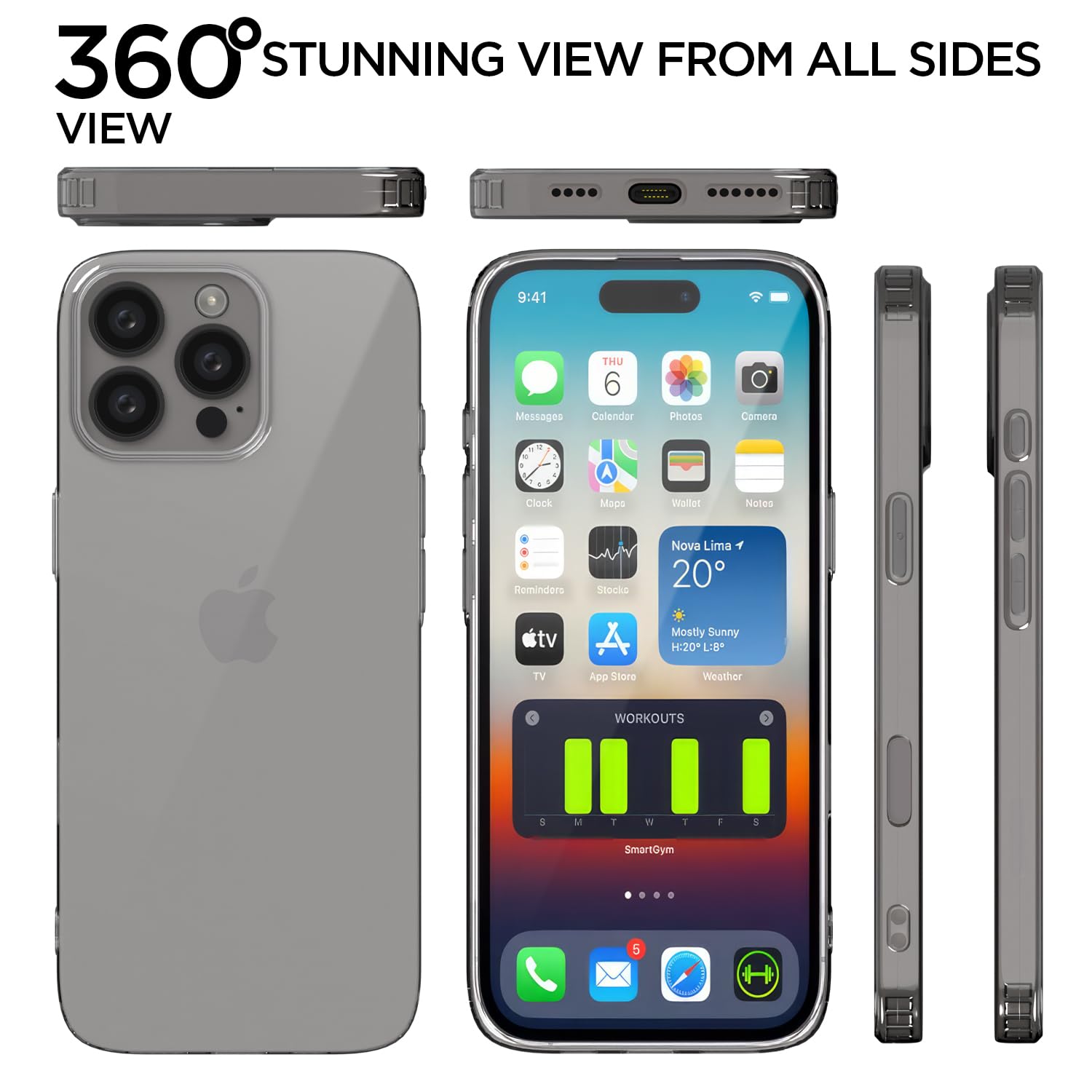 Pikkme iPhone 16 Pro Max Trans 2 mm Soft TPU Shockproof Back Cover (Transparent)