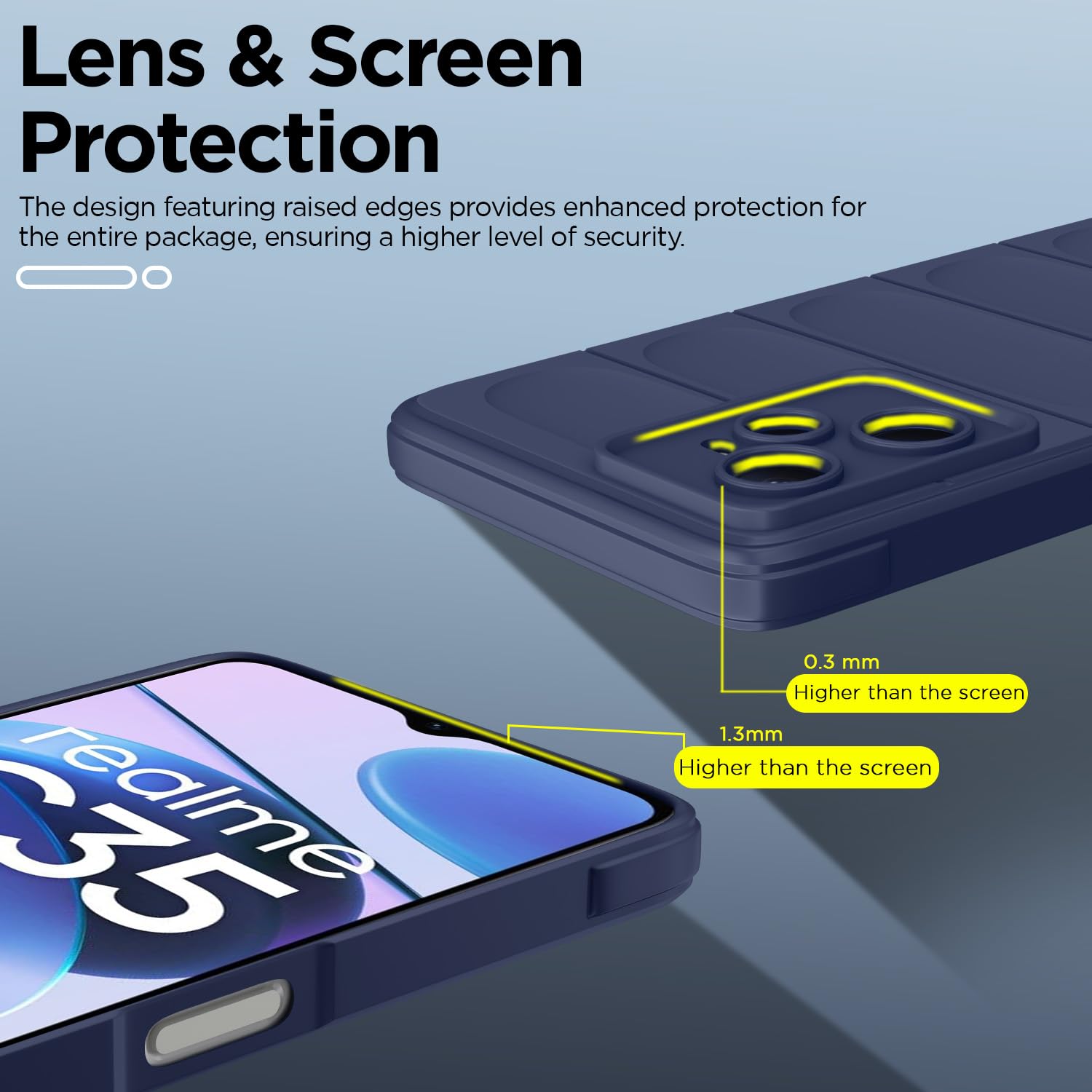 Pikkme blue Liquid Silicone mobile back cover for Realme C35 – photo 3