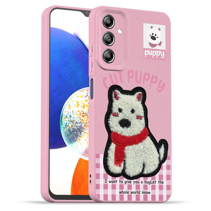 Pikkme Samsung A14 4G/A14 5G Plush Patch pink phone cover