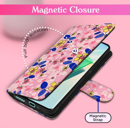 Pikkme Vivo T2 Pro 5G Wallet pink flower flip cover – photo 6