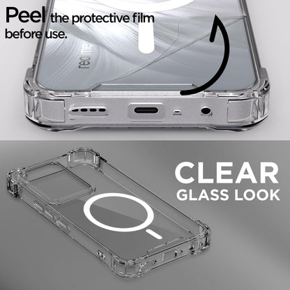Pikkme Realme C71 Mag-Safe Shockproof PC + TPU Back Cover (Transparent)