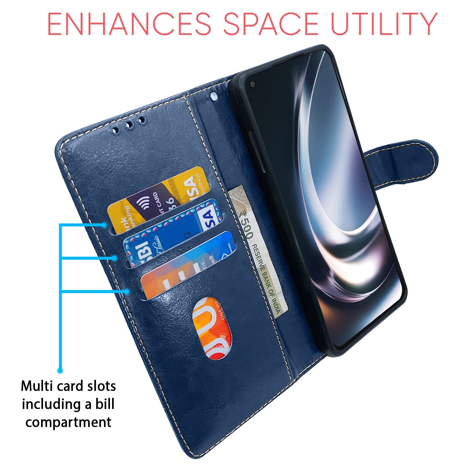 Blue & brown flip case for OnePlus Nord CE 2 Lite 5G – Pikkme – photo 3