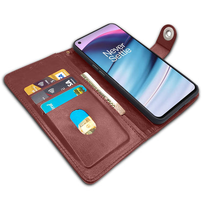 Pikkme brown Button wallet flip cover for OnePlus Nord CE 5G – photo 5